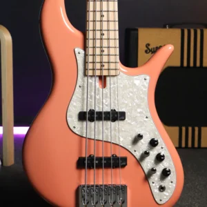FBASS VF5-J 5-String Bass (Coral Sand Gloss) - Alder Body, Maple Fingerboard